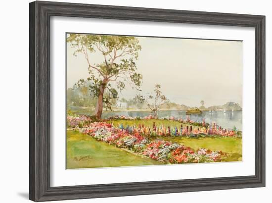 View of Inya Lake, Yangon, 1940s-Saya Saung-Framed Giclee Print