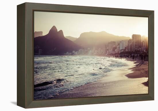 View Of Ipanema Beach In The Evening, Brazil-Mariusz Prusaczyk-Framed Stretched Canvas