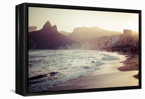 View Of Ipanema Beach In The Evening, Brazil-Mariusz Prusaczyk-Framed Stretched Canvas