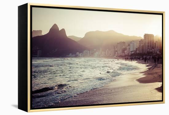 View Of Ipanema Beach In The Evening, Brazil-Mariusz Prusaczyk-Framed Stretched Canvas