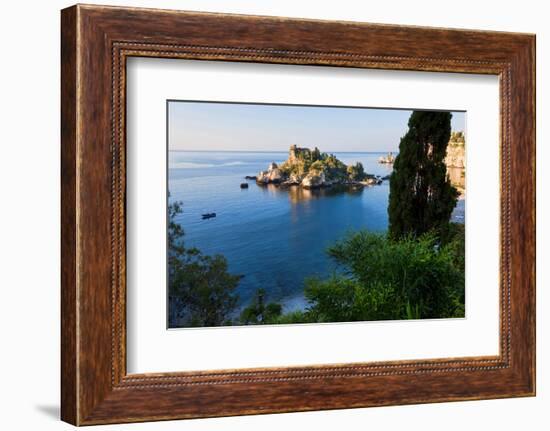 View of Isola Bella Island, Taormina, Sicily, Italy-Peter Adams-Framed Photographic Print