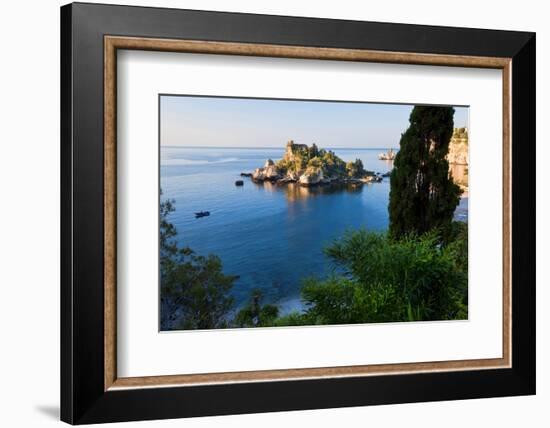 View of Isola Bella Island, Taormina, Sicily, Italy-Peter Adams-Framed Photographic Print