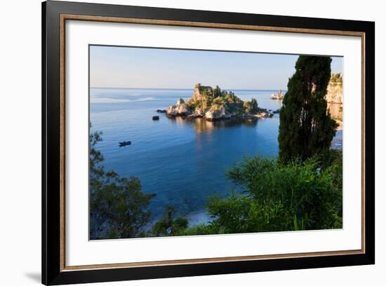 View of Isola Bella Island, Taormina, Sicily, Italy-Peter Adams-Framed Photographic Print