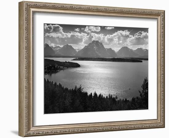 View of Jackson Lake and the Grand Teton Mountains-Hansel Mieth-Framed Photographic Print