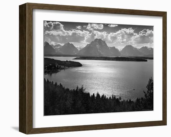 View of Jackson Lake and the Grand Teton Mountains-Hansel Mieth-Framed Photographic Print