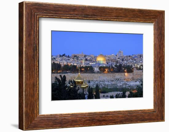 View of Jerusalem from the Mount of Olives, Jerusalem, Israel, Middle East-Neil Farrin-Framed Photographic Print