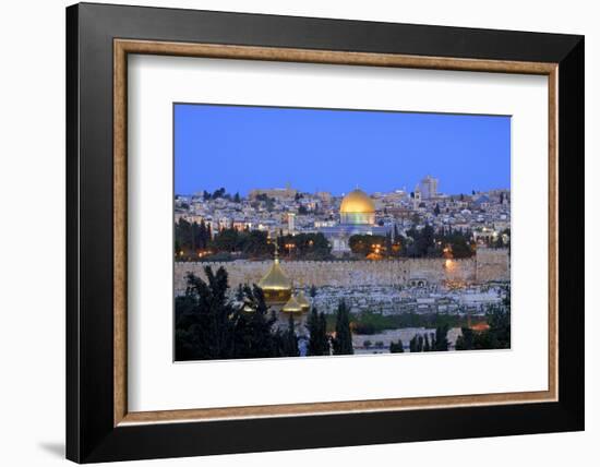 View of Jerusalem from the Mount of Olives, Jerusalem, Israel, Middle East-Neil Farrin-Framed Photographic Print