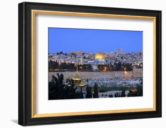 View of Jerusalem from the Mount of Olives, Jerusalem, Israel, Middle East-Neil Farrin-Framed Photographic Print