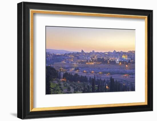 View of Jerusalem from the Mount of Olives, Jerusalem, Israel, Middle East-Neil Farrin-Framed Premium Photographic Print