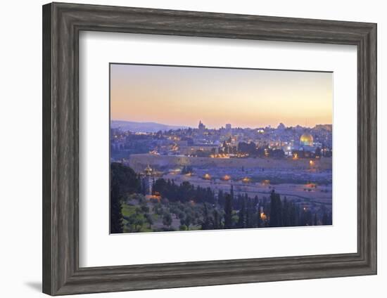 View of Jerusalem from the Mount of Olives, Jerusalem, Israel, Middle East-Neil Farrin-Framed Photographic Print