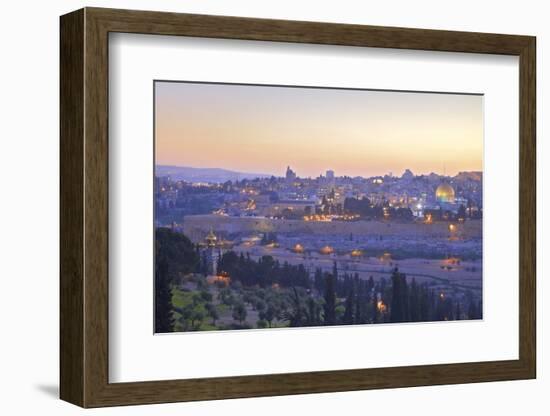 View of Jerusalem from the Mount of Olives, Jerusalem, Israel, Middle East-Neil Farrin-Framed Photographic Print