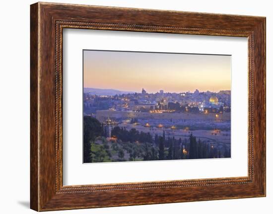 View of Jerusalem from the Mount of Olives, Jerusalem, Israel, Middle East-Neil Farrin-Framed Photographic Print