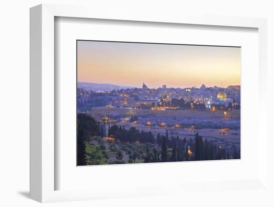 View of Jerusalem from the Mount of Olives, Jerusalem, Israel, Middle East-Neil Farrin-Framed Photographic Print