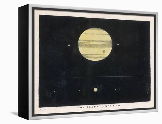 View of Jupiter Showing Its Moons and Satellites-Charles F. Bunt-Framed Stretched Canvas