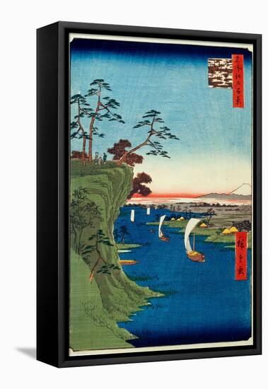 View of Konodai And the Tone River (One Hundred Famous Views of Edo)-null-Framed Premier Image Canvas