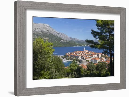View of Korcula Town, Korcula, Dalmatia, Croatia, Europe-Frank Fell-Framed Photographic Print