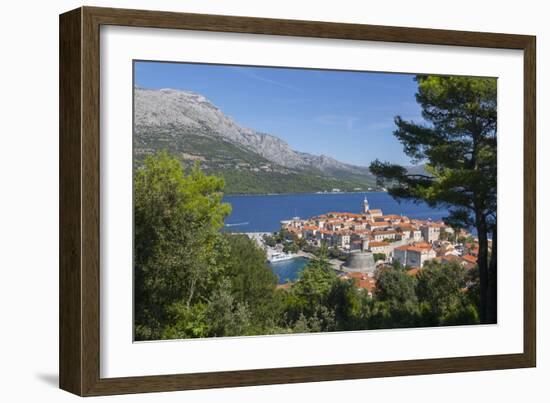 View of Korcula Town, Korcula, Dalmatia, Croatia, Europe-Frank Fell-Framed Photographic Print