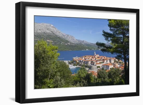 View of Korcula Town, Korcula, Dalmatia, Croatia, Europe-Frank Fell-Framed Photographic Print