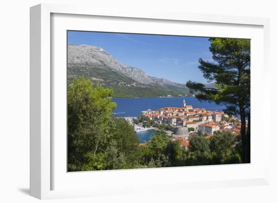 View of Korcula Town, Korcula, Dalmatia, Croatia, Europe-Frank Fell-Framed Photographic Print