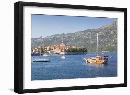 View of Korcula Town, Korcula, Dalmatia, Croatia, Europe-Frank Fell-Framed Photographic Print