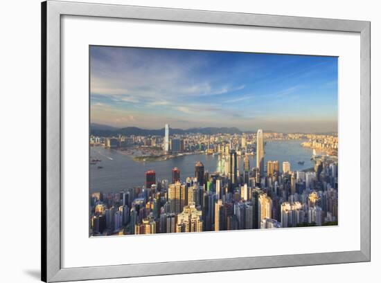 View of Kowloon and Hong Kong Island from Victoria Peak, Hong Kong-Ian Trower-Framed Photographic Print