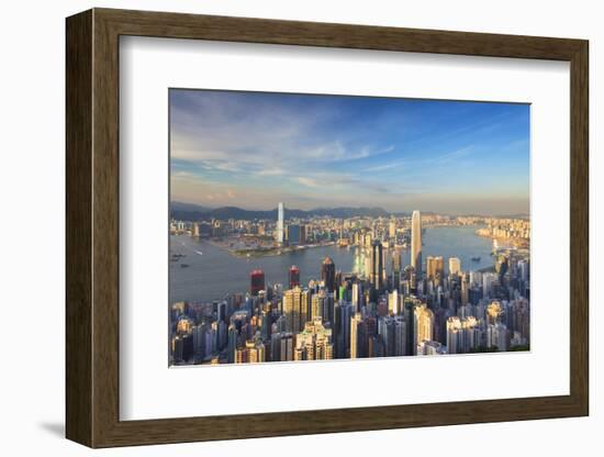 View of Kowloon and Hong Kong Island from Victoria Peak, Hong Kong-Ian Trower-Framed Photographic Print