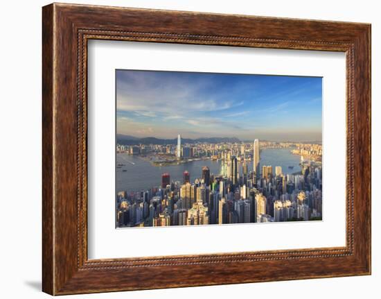 View of Kowloon and Hong Kong Island from Victoria Peak, Hong Kong-Ian Trower-Framed Photographic Print