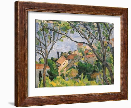 View of L'Estaque Through the Trees, 1879-Paul C?zanne-Framed Giclee Print