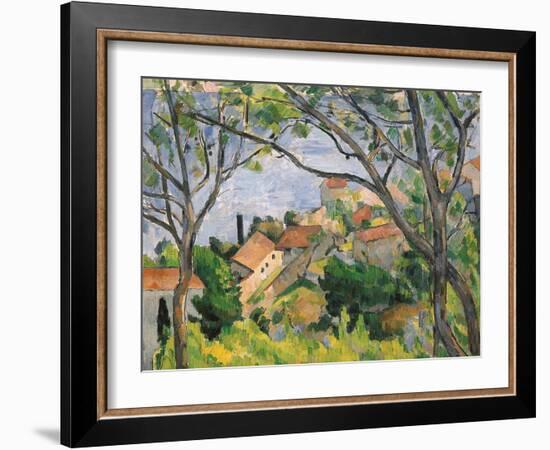 View of L'Estaque Through the Trees, 1879-Paul C?zanne-Framed Giclee Print