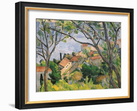 View of L'Estaque Through the Trees, 1879-Paul C?zanne-Framed Giclee Print