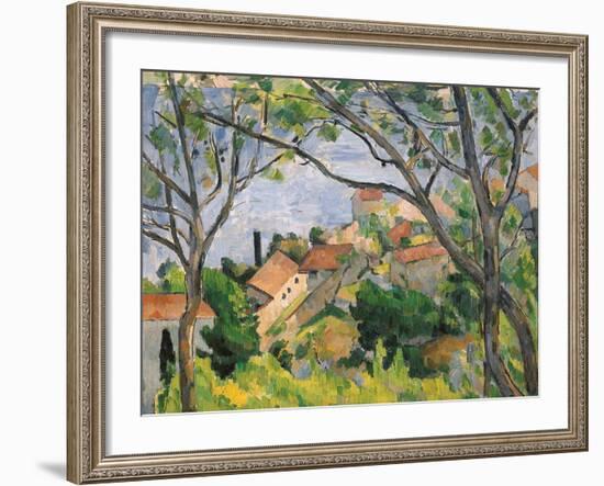 View of L'Estaque Through the Trees, 1879-Paul C?zanne-Framed Giclee Print