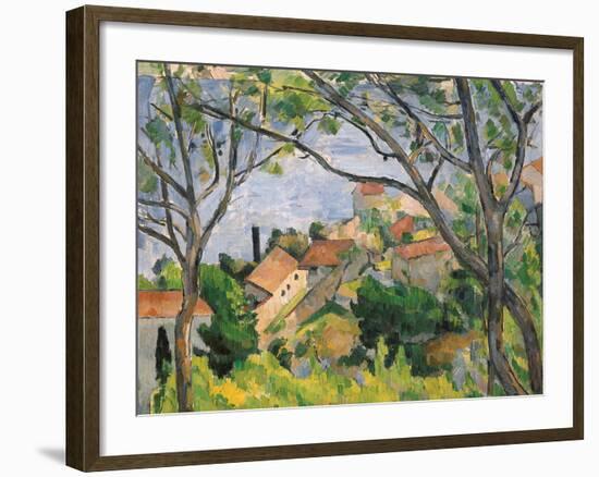 View of L'Estaque Through the Trees, 1879-Paul C?zanne-Framed Giclee Print