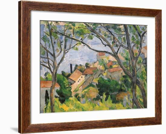 View of L'Estaque Through the Trees, 1879-Paul C?zanne-Framed Giclee Print