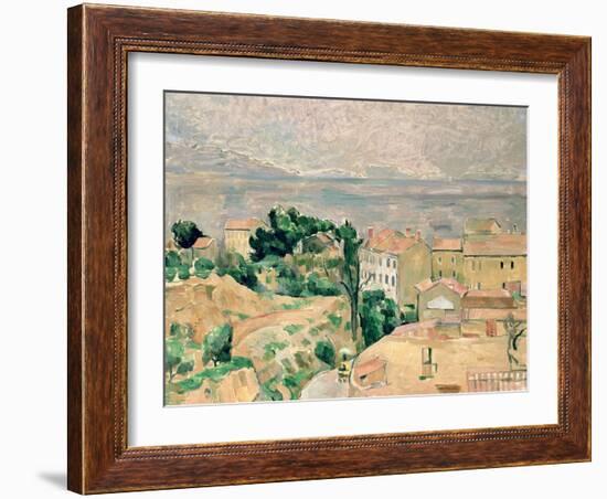 View of L'Estaque-Paul Cézanne-Framed Giclee Print