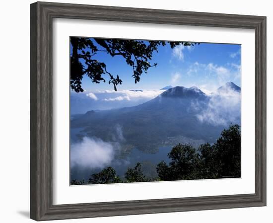 View of Lake and Town of Santiago, Lago Atitlan (Lake Atitlan), Guatemala, Central America-Aaron McCoy-Framed Photographic Print