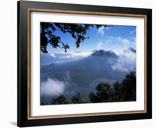 View of Lake and Town of Santiago, Lago Atitlan (Lake Atitlan), Guatemala, Central America-Aaron McCoy-Framed Photographic Print