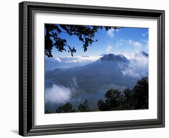 View of Lake and Town of Santiago, Lago Atitlan (Lake Atitlan), Guatemala, Central America-Aaron McCoy-Framed Photographic Print