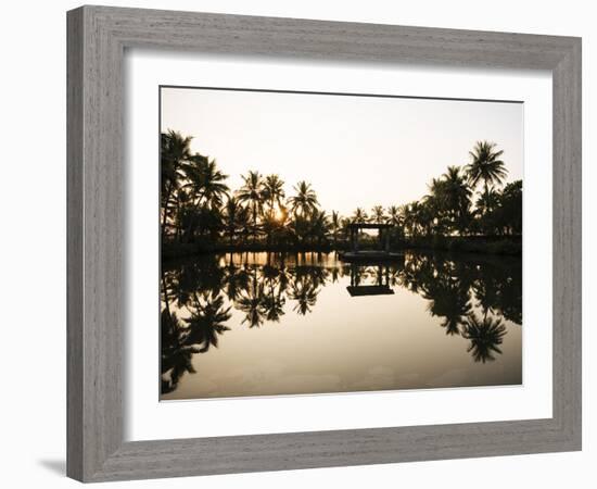 View of Lake at Sunset, Backwaters Near North Paravoor, Kerala, India, South Asia-Ben Pipe-Framed Photographic Print