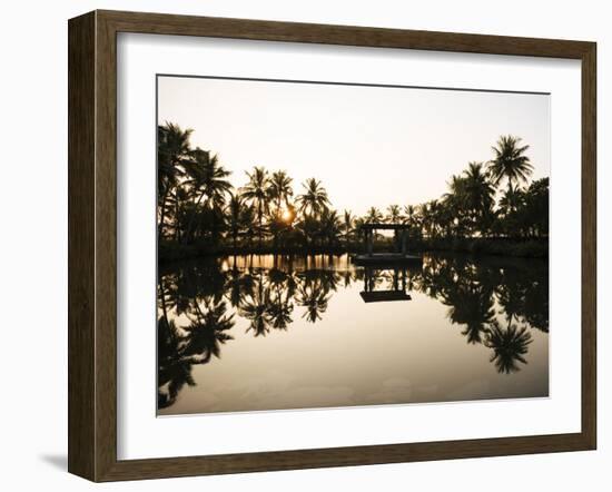 View of Lake at Sunset, Backwaters Near North Paravoor, Kerala, India, South Asia-Ben Pipe-Framed Photographic Print