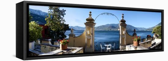 View of Lake Como from a Patio, Varenna, Lombardy, Italy-null-Framed Stretched Canvas