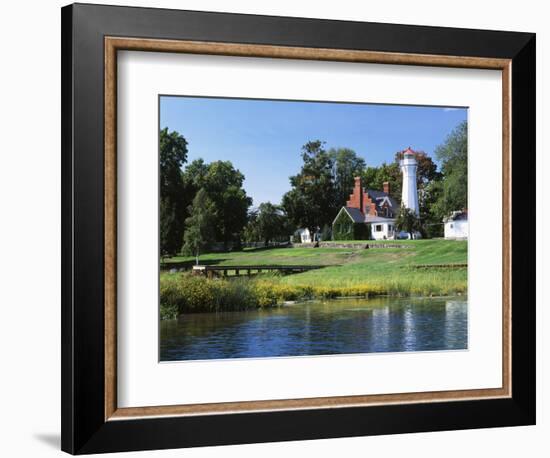 View of Lake Huron and Port Sanilac Lighthouse, Michigan, USA-Adam Jones-Framed Photographic Print