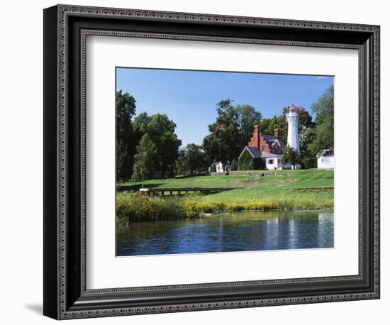 View of Lake Huron and Port Sanilac Lighthouse, Michigan, USA-Adam Jones-Framed Photographic Print