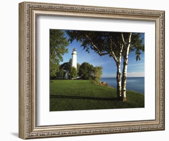 View of Lake Huron, Ponte Aux Barques Lighthouse, Michigan, USA-Adam Jones-Framed Photographic Print