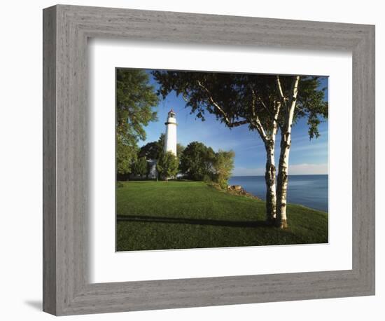 View of Lake Huron, Ponte Aux Barques Lighthouse, Michigan, USA-Adam Jones-Framed Photographic Print