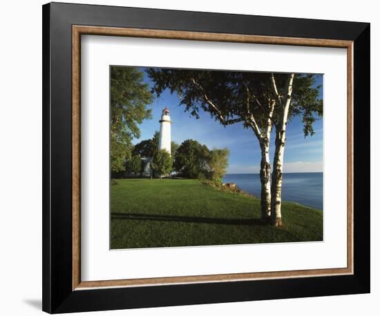 View of Lake Huron, Ponte Aux Barques Lighthouse, Michigan, USA-Adam Jones-Framed Photographic Print