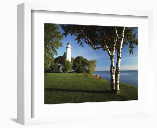 View of Lake Huron, Ponte Aux Barques Lighthouse, Michigan, USA-Adam Jones-Framed Photographic Print