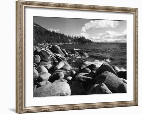 View of Lake Tahoe and Rocky Shoreline, Lake Tahoe Nevada State Park, Nevada, USA-Adam Jones-Framed Photographic Print