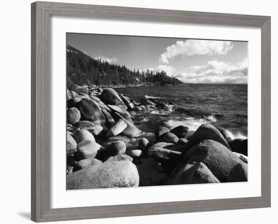 View of Lake Tahoe and Rocky Shoreline, Lake Tahoe Nevada State Park, Nevada, USA-Adam Jones-Framed Photographic Print