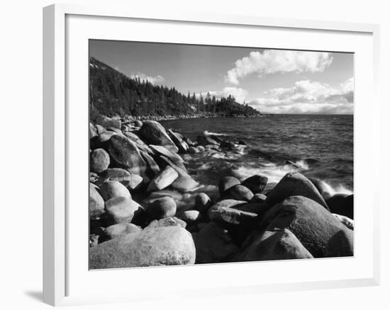 View of Lake Tahoe and Rocky Shoreline, Lake Tahoe Nevada State Park, Nevada, USA-Adam Jones-Framed Photographic Print