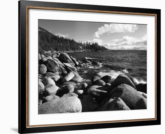 View of Lake Tahoe and Rocky Shoreline, Lake Tahoe Nevada State Park, Nevada, USA-Adam Jones-Framed Photographic Print